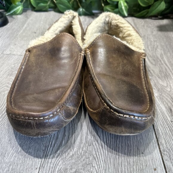 UGG Men's Shoes ASCOT LEATHER Casual Comfort Slipper SZ 10 US - Picture 3 of 9